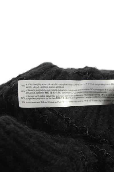 Zara Womens Pullover Mock Neck Black Long Sleeve Acrylic Size M