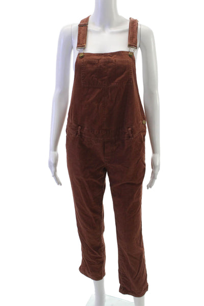 Hatch Women Maternity Brown Sleeveless Square Neck Jumpsuit Cotton Size 0