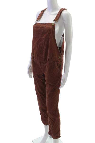 Hatch Women Maternity Brown Sleeveless Square Neck Jumpsuit Cotton Size 0