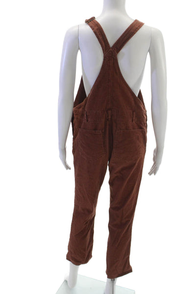 Hatch Women Maternity Brown Sleeveless Square Neck Jumpsuit Cotton Size 0