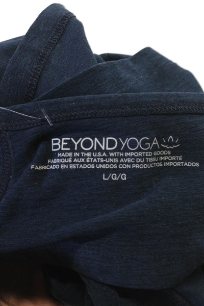 Beyond Yoga Women Cropped Halter Tank Blue Polyester Size L