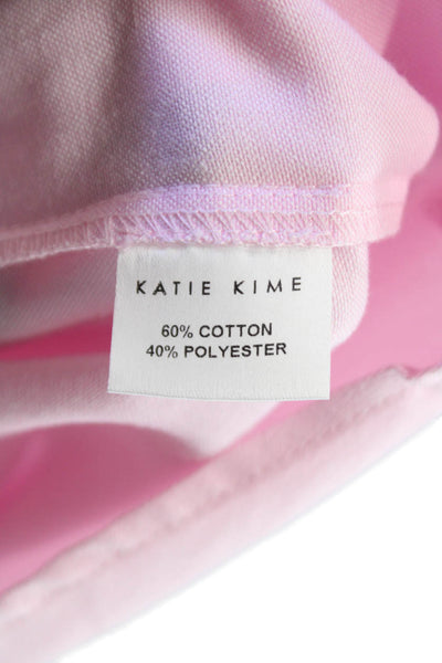 Katie Kime Womens Collared Button-Up Long Sleeve Pink Top Size XS