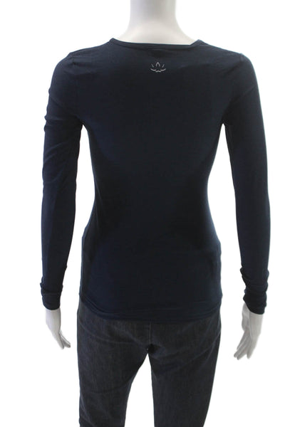 Beyond Yoga Womens Basic T-Shirt Blue Long Sleeve Crew Neck Polyester Size XS