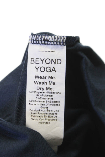 Beyond Yoga Womens Basic T-Shirt Blue Long Sleeve Crew Neck Polyester Size XS