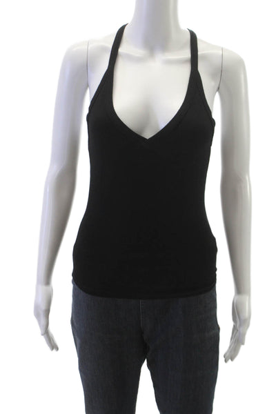 Joah Brown Womens Ribbed Halter Tank Black Sleeveless Basic Size S