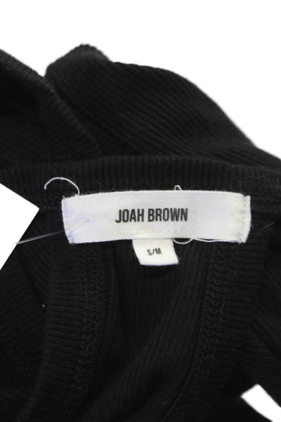 Joah Brown Womens Ribbed Halter Tank Black Sleeveless Basic Size S