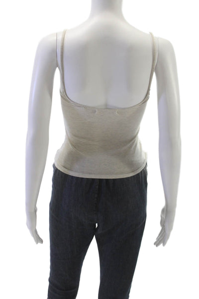 Perfect White Tee Women Tank Beige Square Neck Sleeveless Viscose Size XS