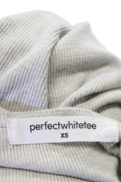 Perfect White Tee Women Tank Beige Square Neck Sleeveless Viscose Size XS