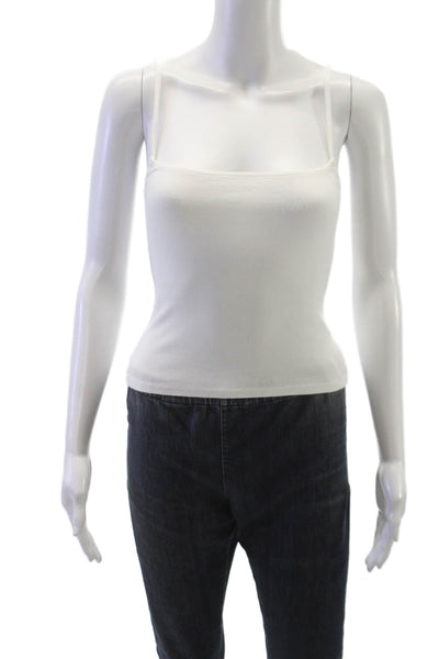 Perfect White Tee Women White Square Neck Sleeveless Tank Size XS