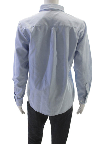 Katie Kime Women Blue Basic Collared Button-Up Long Sleeve Cotton Blend Size XS
