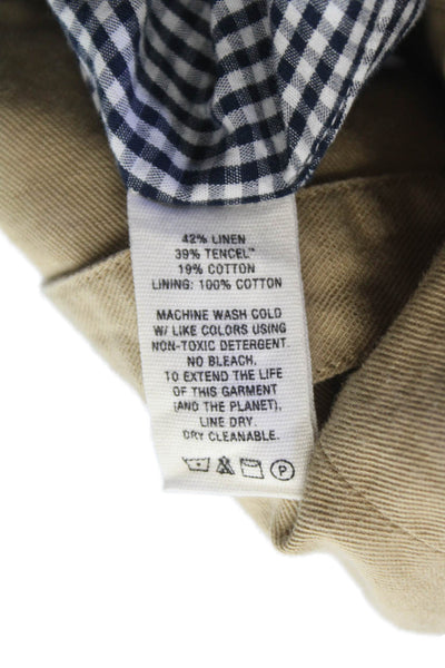 Alex Mill Women Beige Sleeveless Button Front Linen Tencel Cotton Vest Size S
