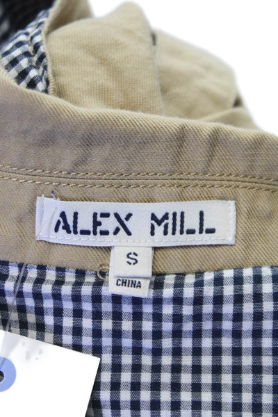 Alex Mill Women Beige Sleeveless Button Front Linen Tencel Cotton Vest Size S