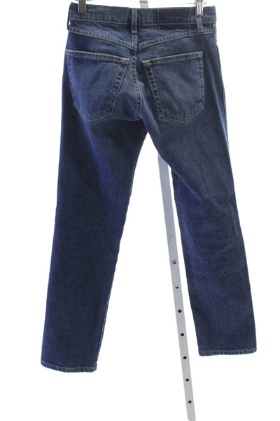 Amo Womens Straight Jeans Blue Mid Rise Cotton Blend Inseam 27 Size 23