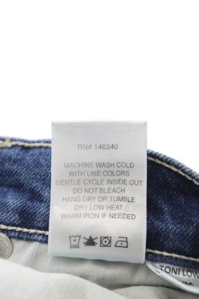 Amo Womens Straight Jeans Blue Mid Rise Cotton Blend Inseam 27 Size 23