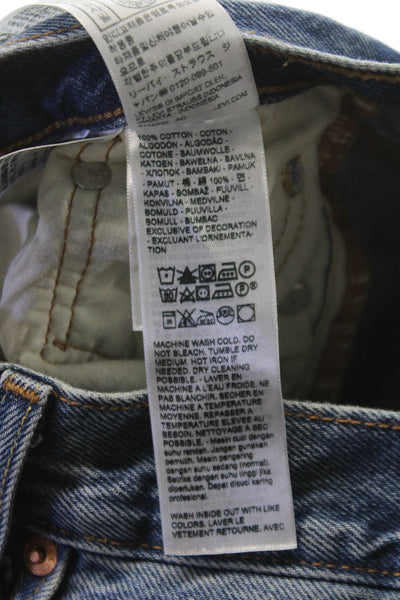 Levis Womens Straight Jeans Blue Button Mid Rise 30 Inseam Size 25