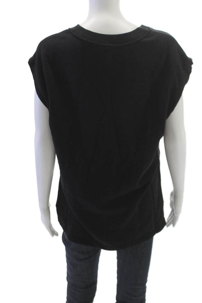 Z Supply Womens Basic T-Shirt Black V-Neck Sleeveless Size S