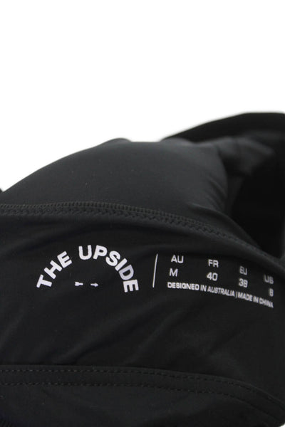 The Upside Womens Ribbed Samara Crop Tank Top Solid Black Size M