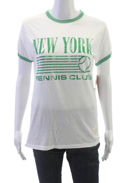 Retro Brand Unisex Adults Ringer T-Shirt White Crew Neck Short Sleeve Size S