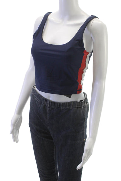 The Upside Womens Ballpark Lana Crop Tank Top Navy Size M