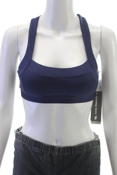 Running Bare Womens Holy Grail Sports Bra Solid Blue Size 2/4