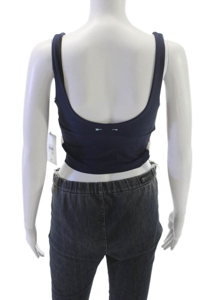 The Upside Womens Ballpark Lana Crop Tank Top Navy Size S