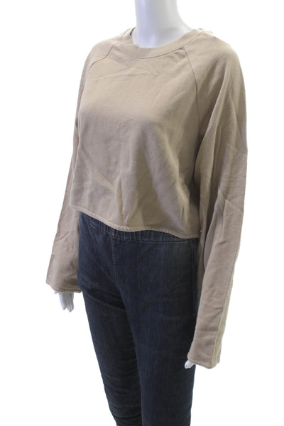 Z Supply Womens Pullover Crewneck Beige Cotton Size M