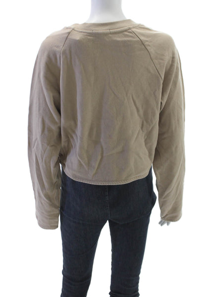 Z Supply Womens Pullover Crewneck Beige Cotton Size M