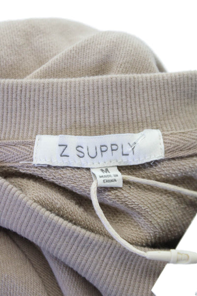 Z Supply Womens Pullover Crewneck Beige Cotton Size M
