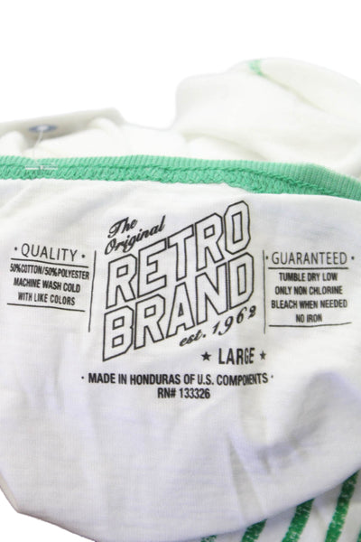Retro Brand Unisex Adults White Short Sleeve Cotton T-Shirt Size L