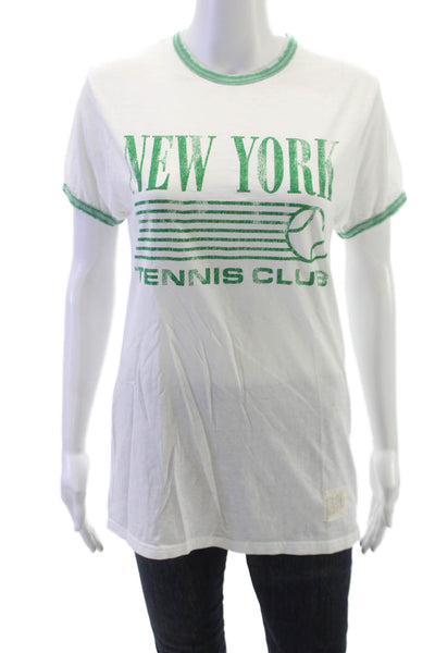 Retro Brand Unisex Adults Ringer T-Shirt White Crew Neck Short Sleeve Size M