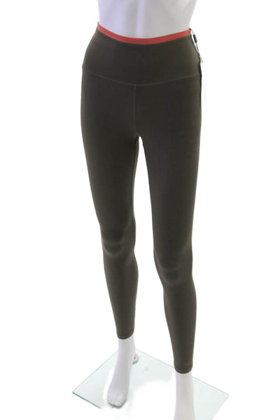 PE Nation Women Ankle Leggings Green Nylon Blend Size S