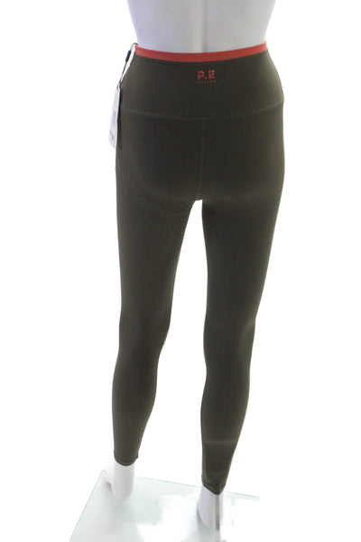 PE Nation Women Ankle Leggings Green Nylon Blend Size S