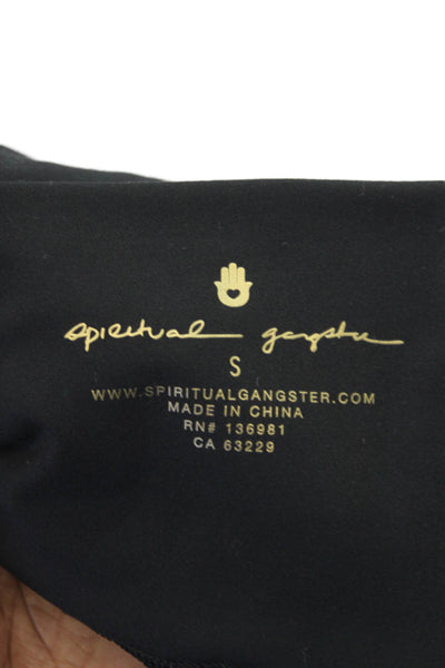 Spiritual Gangster Womens Cropped Black Polyester Blend Leggings Size S
