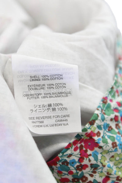 J Crew Women Floral One Shoulder Mini Dress Multicolor Cotton Size 6