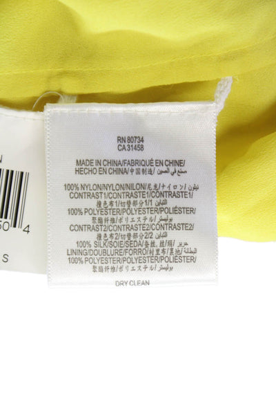 BCBGMAXAZRIA Womens Straight Pencil Skirt Yellow Nylon Solid Knee Length Size S