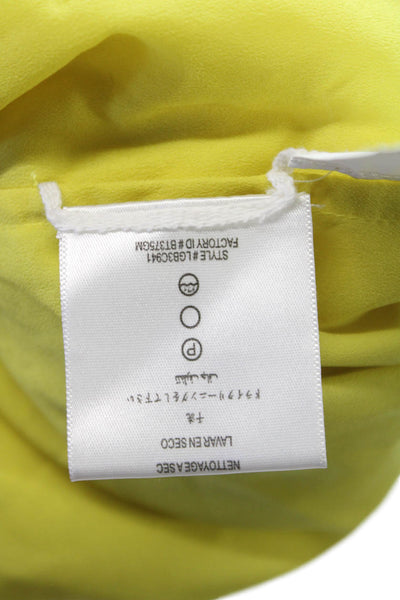 BCBGMAXAZRIA Womens Straight Pencil Skirt Yellow Nylon Solid Knee Length Size S