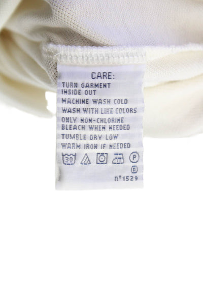 Ralph Lauren Blue Label Women Shirt Dress Ivory Cotton Short Sleeve Size S