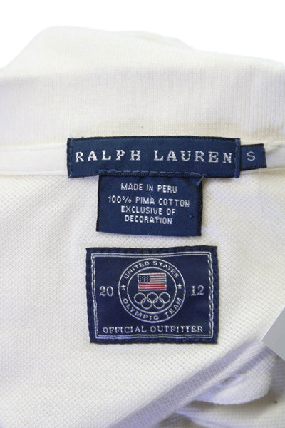 Ralph Lauren Blue Label Women Shirt Dress Ivory Cotton Short Sleeve Size S