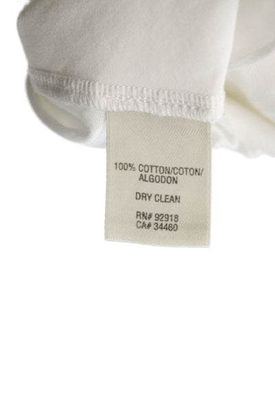 Juicy Couture Women Collared Short Sleeve Cotton Blouse White Size 4