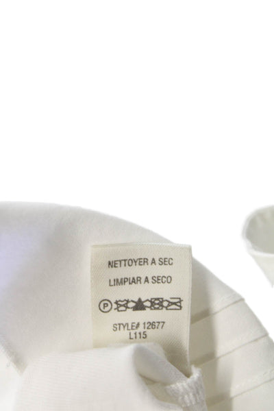 Juicy Couture Women Collared Short Sleeve Cotton Blouse White Size 4
