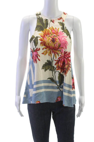 Zara Trafaluc Women Basic Floral Halter Tank Sleeveless Multicolor Size S