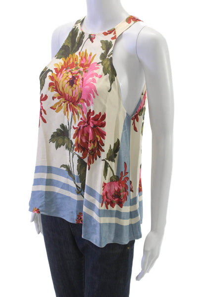Zara Trafaluc Women Basic Floral Halter Tank Sleeveless Multicolor Size S