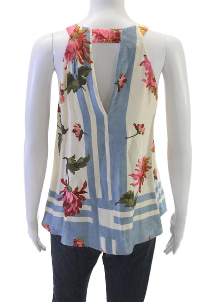 Zara Trafaluc Women Basic Floral Halter Tank Sleeveless Multicolor Size S