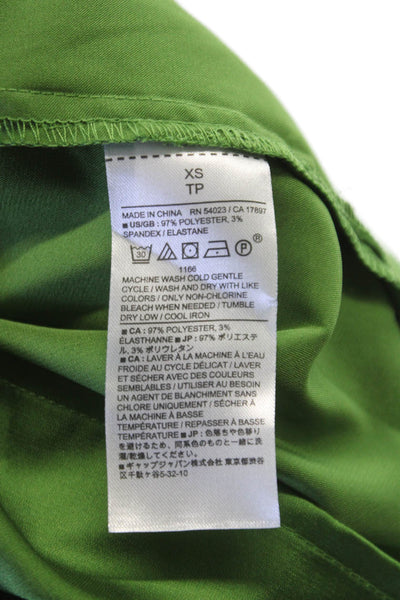Banana Republic Womens Basic Sleeveless Collared Blouse Green Size XS Petite