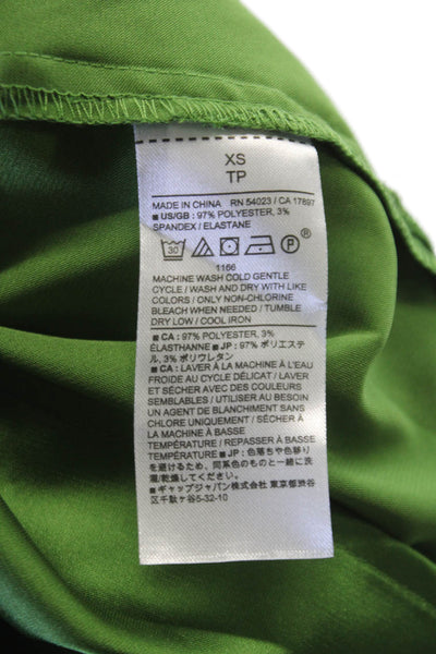 Banana Republic Womens Basic Sleeveless Collared Blouse Green Size XS Petite