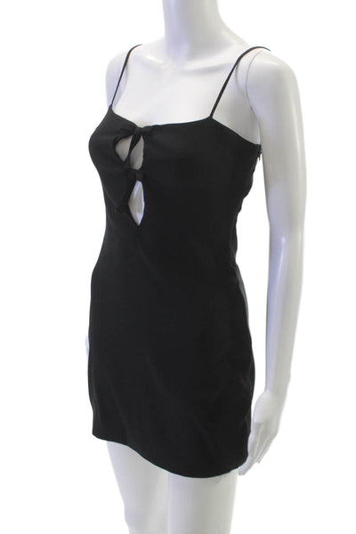 Zara Women Mini Dress Black Cotton Square Neck Sleeveless Size S