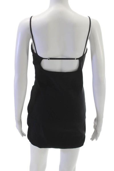 Zara Women Mini Dress Black Cotton Square Neck Sleeveless Size S