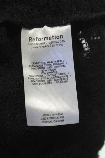 Reformation Womens Tank Black Lace Square Neck Nylon Sleeveless Size XS