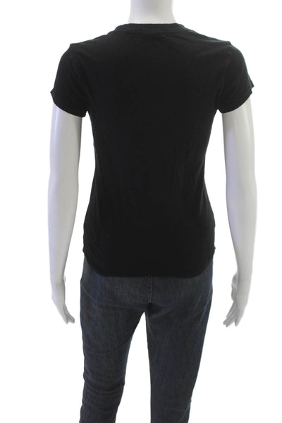 Perfect White Tee Womens Black Basic T-Shirt Crew Neck Short Sleeve Size S