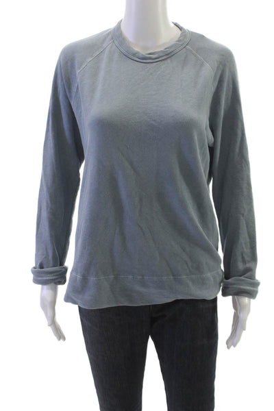 Standard James Perse Womens Pullover Sweatshirt Supima Cotton Blue Size 0